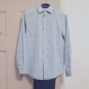 Van Heusen Kids Size 6-7 Boys 2 Piece Long Sleeve Dress Clothes Outfit Blue
